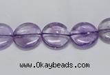 CNA820 15.5 inches 10mm flat round natural light amethyst beads