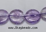 CNA823 15.5 inches 16mm flat round natural light amethyst beads