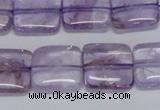 CNA841 15.5 inches 12mm square natural light amethyst beads