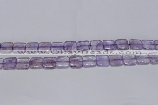 CNA841 15.5 inches 12mm square natural light amethyst beads