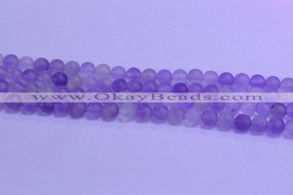 CNA912 15.5 inches 8mm round matte amethyst gemstone beads