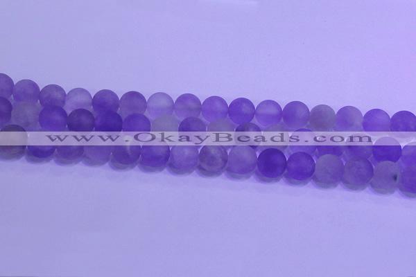 CNA914 15.5 inches 12mm round matte amethyst gemstone beads