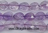 CNA924 15.5 inches 10*10mm faceted flat teardrop natural amethyst beads