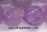 CNA984 15.5 inches 12*12mm heart natural lavender amethyst beads