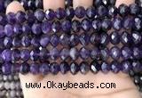 CNA996 15.5 inches 7*10mm faceted rondelle amethyst beads wholesale