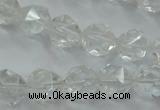 CNC101 15 inches 8mm faceted nuggets white crystal beads