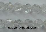 CNC102 15 inches 10mm faceted nuggets white crystal beads