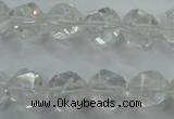 CNC103 15 inches 12mm faceted nuggets white crystal beads