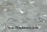 CNC104 15 inches 14mm faceted nuggets white crystal beads