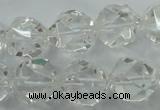 CNC105 15 inches 16mm faceted nuggets white crystal beads