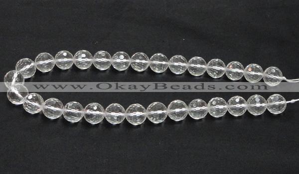 CNC11 15.5 inches 14mm faceted round grade AB natural white crystal beads