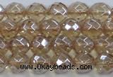 CNC519 15.5 inches 10mm faceted round dyed natural white crystal beads