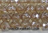 CNC520 15.5 inches 12mm faceted round dyed natural white crystal beads