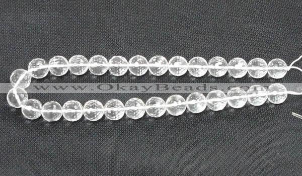 CNC55 15.5 inches 14mm faceted round grade A natural white crystal beads