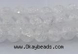 CNC551 15.5 inches 6mm round natural crackle white crystal beads