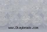 CNC552 15.5 inches 8mm round natural crackle white crystal beads