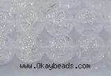 CNC553 15.5 inches 10mm round natural crackle white crystal beads