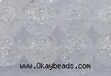 CNC555 15.5 inches 14mm round natural crackle white crystal beads