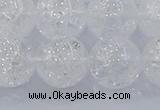 CNC556 15.5 inches 16mm round natural crackle white crystal beads