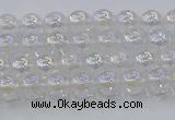 CNC560 15.5 inches 4mm round plated crackle white crystal beads