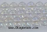 CNC570 15.5 inches 6mm round plated natural white crystal beads