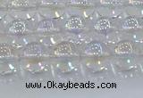 CNC571 15.5 inches 8mm round plated natural white crystal beads