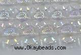 CNC572 15.5 inches 10mm round plated natural white crystal beads