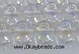 CNC573 15.5 inches 12mm round plated natural white crystal beads