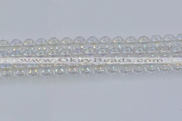 CNC573 15.5 inches 12mm round plated natural white crystal beads