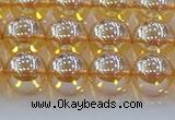 CNC578 15.5 inches 10mm round plated natural white crystal beads