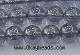 CNC595 15.5 inches 8mm round plated natural white crystal beads