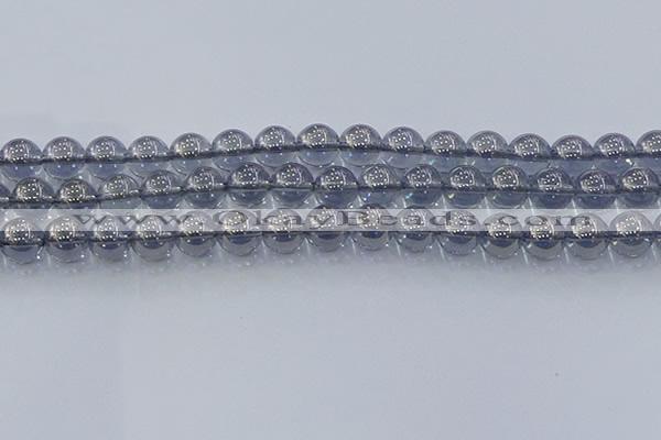 CNC596 15.5 inches 10mm round plated natural white crystal beads