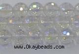 CNC601 15.5 inches 6mm faceted round plated natural white crystal beads