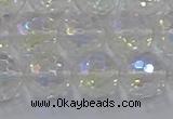 CNC604 15.5 inches 12mm faceted round plated natural white crystal beads