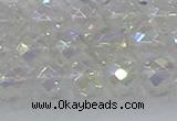 CNC610 15.5 inches 10mm faceted round plated natural white crystal beads