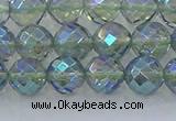 CNC628 15.5 inches 8mm faceted round plated natural white crystal beads