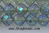 CNC629 15.5 inches 10mm faceted round plated natural white crystal beads