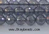 CNC639 15.5 inches 6mm faceted round plated natural white crystal beads