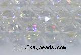 CNC646 15.5 inches 8mm faceted round plated natural white crystal beads