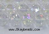 CNC647 15.5 inches 10mm faceted round plated natural white crystal beads