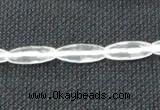 CNC65 6*16mm faceted rice grade A natural white crystal beads