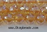 CNC652 15.5 inches 8mm faceted round plated natural white crystal beads