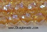 CNC654 15.5 inches 12mm faceted round plated natural white crystal beads