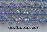 CNC657 15.5 inches 6mm faceted round plated natural white crystal beads