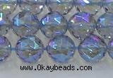 CNC659 15.5 inches 10mm faceted round plated natural white crystal beads