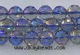 CNC663 15.5 inches 6mm faceted round plated natural white crystal beads