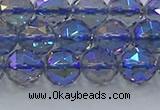 CNC665 15.5 inches 10mm faceted round plated natural white crystal beads