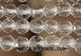 CNC700 15.5 inches 3mm faceted round white crystal beads