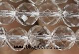 CNC703 15.5 inches 8mm faceted round white crystal beads