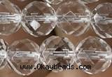 CNC704 15.5 inches 10mm faceted round white crystal beads